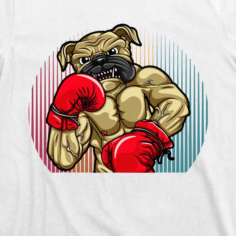 Funny Boxing Dog Wearing Heavyweight Boxing Gloves Bulldog T-Shirt