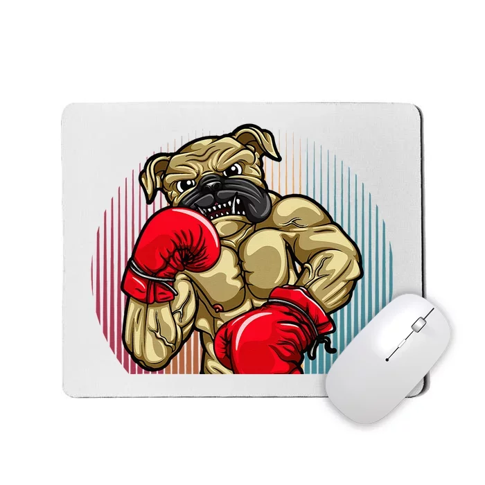 Funny Boxing Dog Wearing Heavyweight Boxing Gloves Bulldog Mousepad