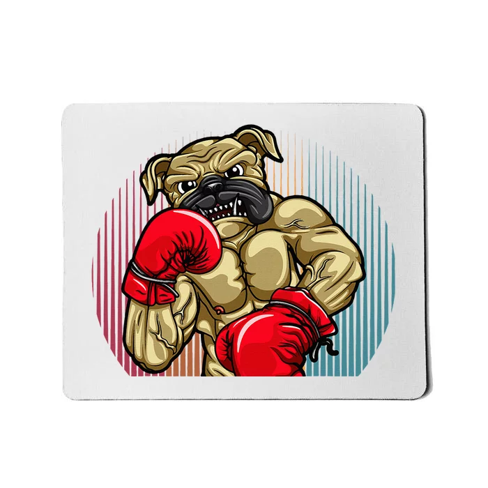 Funny Boxing Dog Wearing Heavyweight Boxing Gloves Bulldog Mousepad