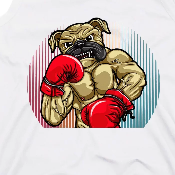 Funny Boxing Dog Wearing Heavyweight Boxing Gloves Bulldog Tank Top