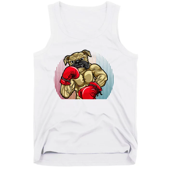 Funny Boxing Dog Wearing Heavyweight Boxing Gloves Bulldog Tank Top