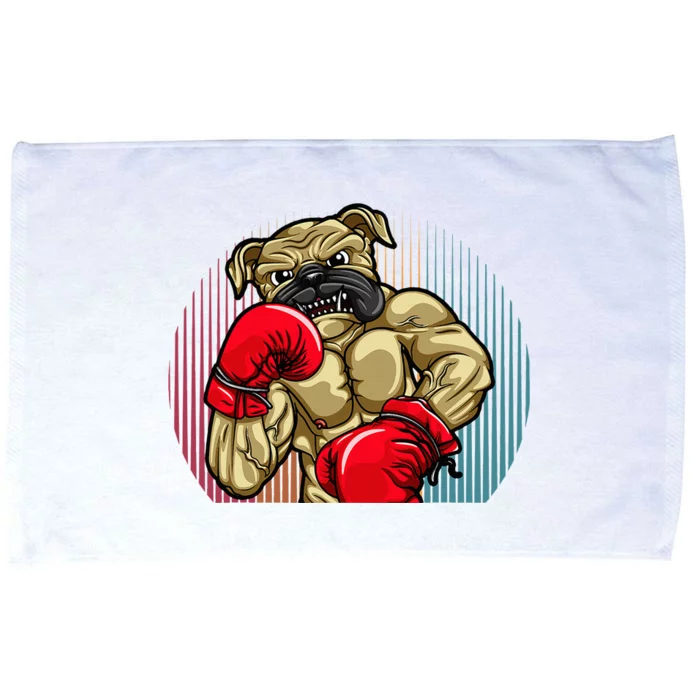 Funny Boxing Dog Wearing Heavyweight Boxing Gloves Bulldog Microfiber Hand Towel