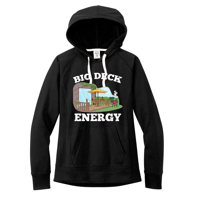 Funny Big Deck Energy Summer Vacation Women's Fleece Hoodie