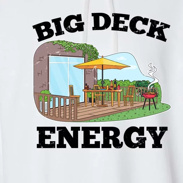 Funny Big Deck Energy Summer Vacation Garment-Dyed Fleece Hoodie