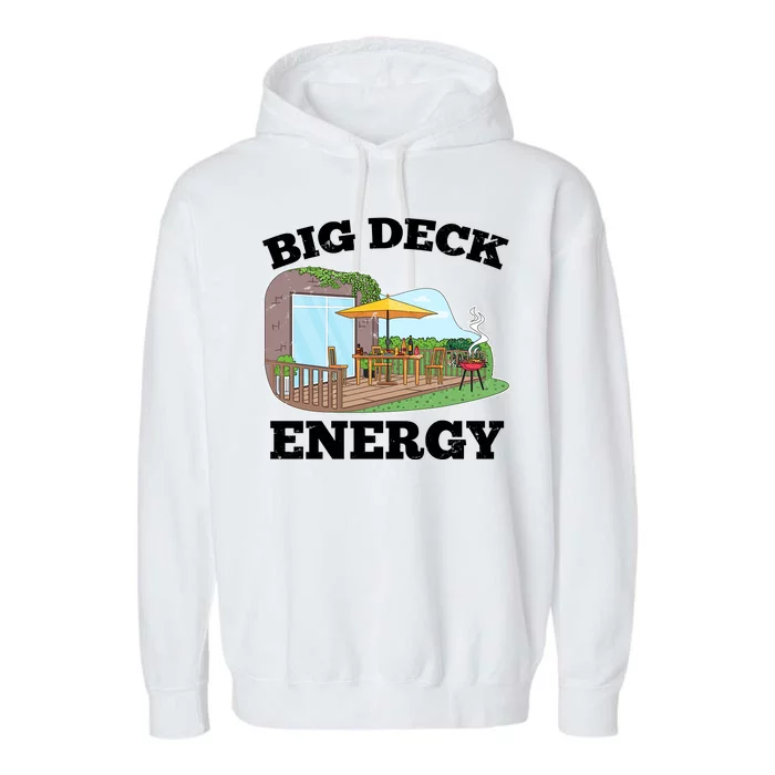 Funny Big Deck Energy Summer Vacation Garment-Dyed Fleece Hoodie