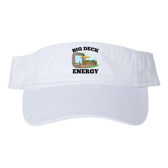 Funny Big Deck Energy Summer Vacation Valucap Bio-Washed Visor