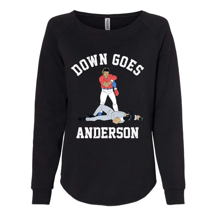 FUNNY BASEBALL DOWN GOES ANDERSON Womens California Wash Sweatshirt