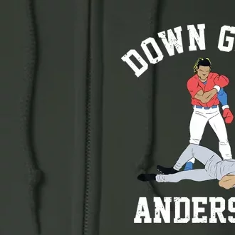 FUNNY BASEBALL DOWN GOES ANDERSON Full Zip Hoodie