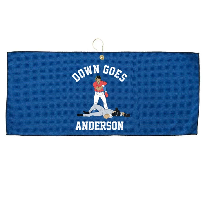 FUNNY BASEBALL DOWN GOES ANDERSON Large Microfiber Waffle Golf Towel