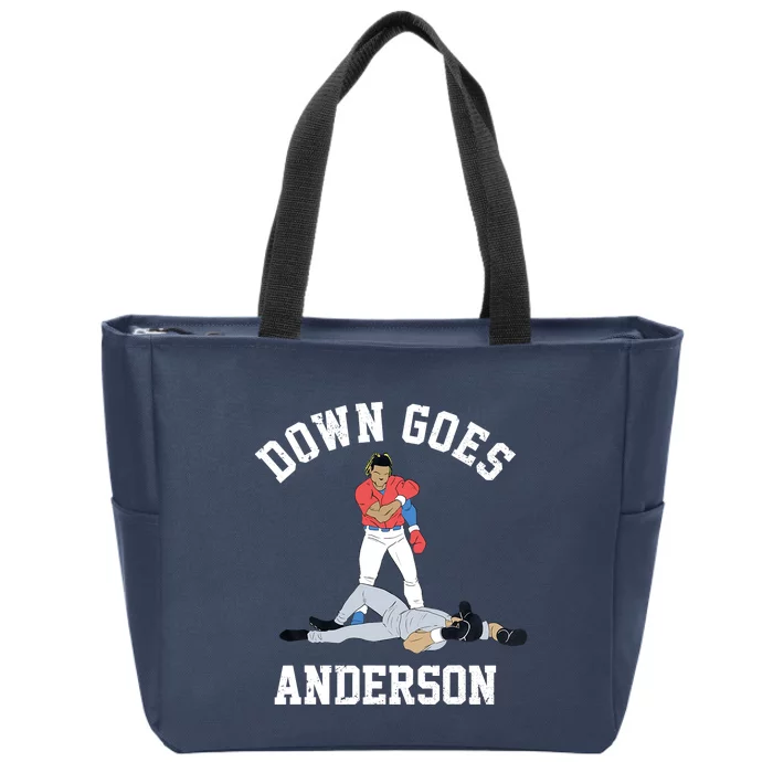 FUNNY BASEBALL DOWN GOES ANDERSON Zip Tote Bag