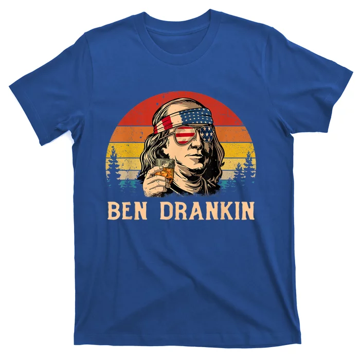 Funny Ben Drankin Retro Vintage Usa Flag July 4 Celebration Gift T-Shirt