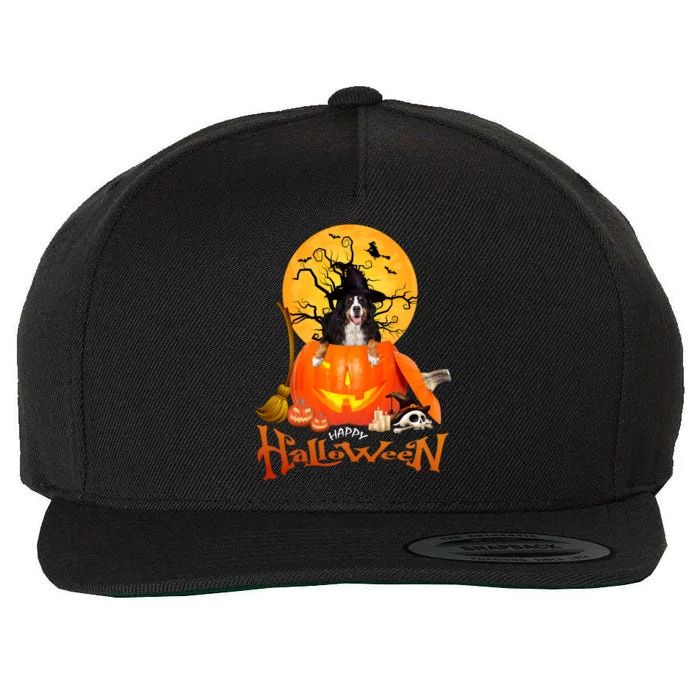 Funny Bernese Dog Spooky Halloween Wool Snapback Cap