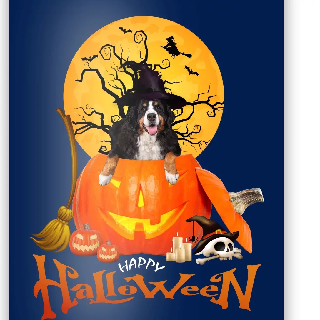 Funny Bernese Dog Spooky Halloween Poster