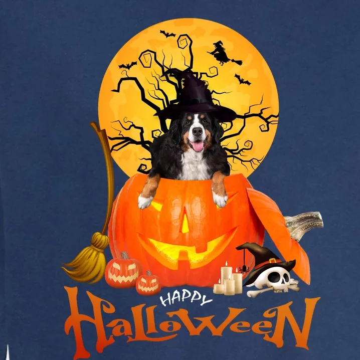 Funny Bernese Dog Spooky Halloween Garment-Dyed Sweatshirt