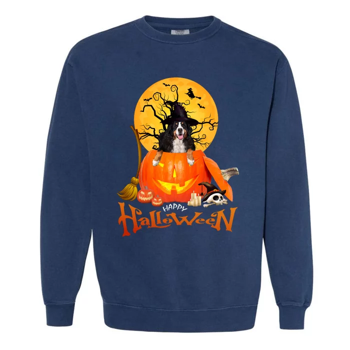 Funny Bernese Dog Spooky Halloween Garment-Dyed Sweatshirt