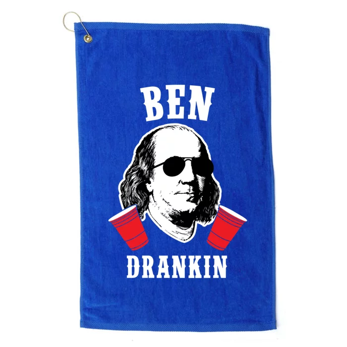 Funny Ben Drankin 4th Of July Aviator American Design Gift Platinum Collection Golf Towel