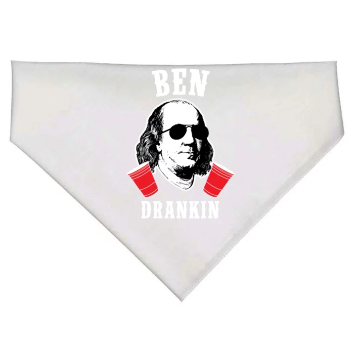 Funny Ben Drankin 4th Of July Aviator American Design Gift USA-Made Doggie Bandana