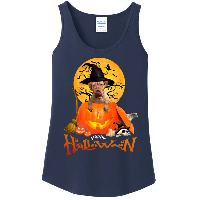 Funny Bordeaux Dog Spooky Halloween Ladies Essential Tank