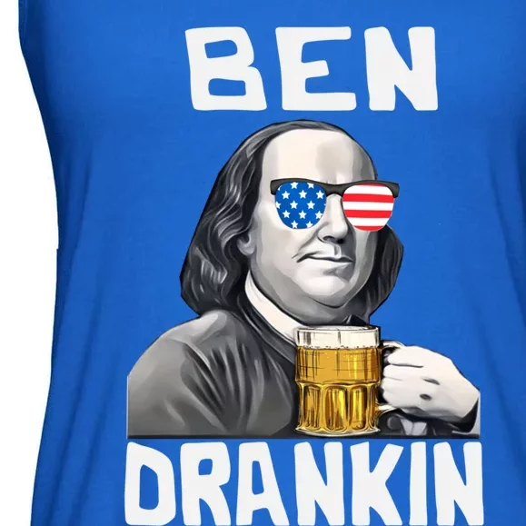 Funny Ben Drankin 4th Of July Patriotic Gift Ladies Essential Flowy Tank