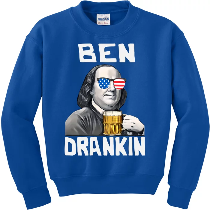 Funny Ben Drankin 4th Of July Patriotic Gift Kids Sweatshirt