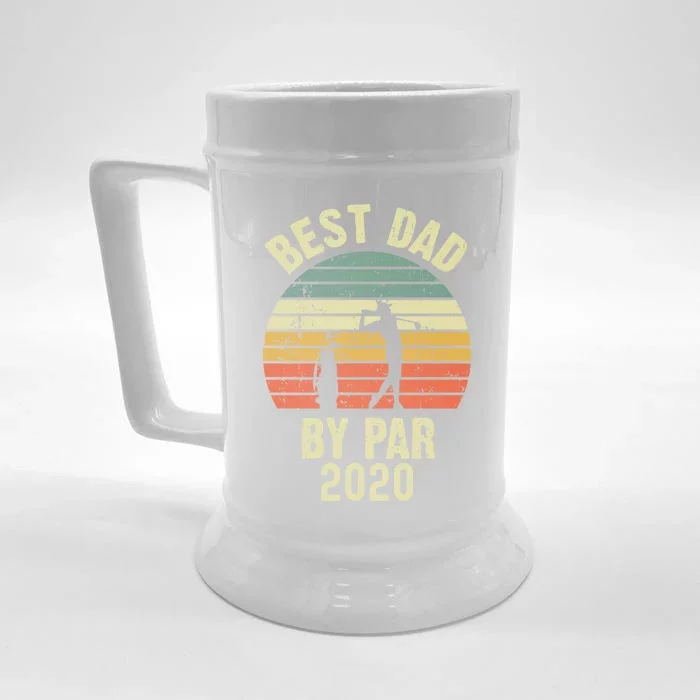 Funny Best Dad By Par 2020 Funny Golf Life Christmas Gift Front & Back Beer Stein