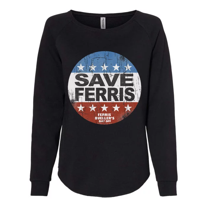 F.E.R.R.I.S B...U.E.L.L.E.R Day Off Save Ferris American Flag Womens California Wash Sweatshirt