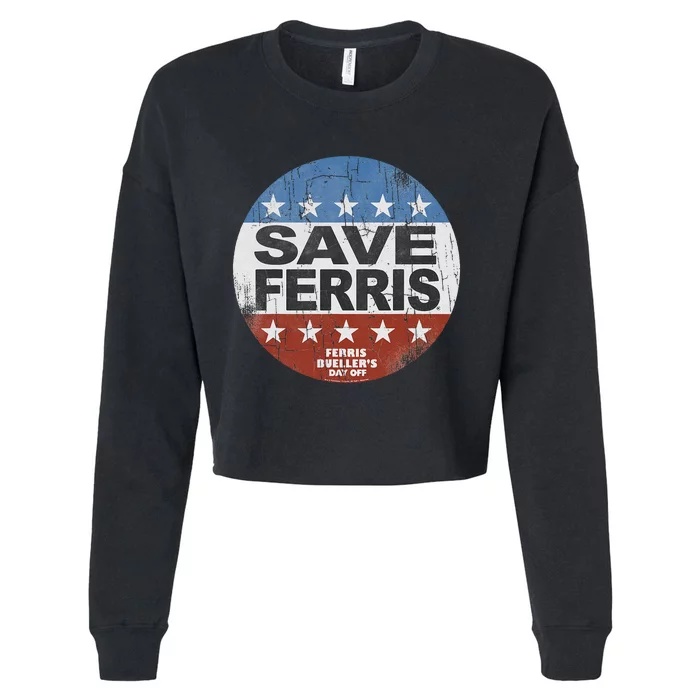 F.E.R.R.I.S B...U.E.L.L.E.R Day Off Save Ferris American Flag Cropped Pullover Crew