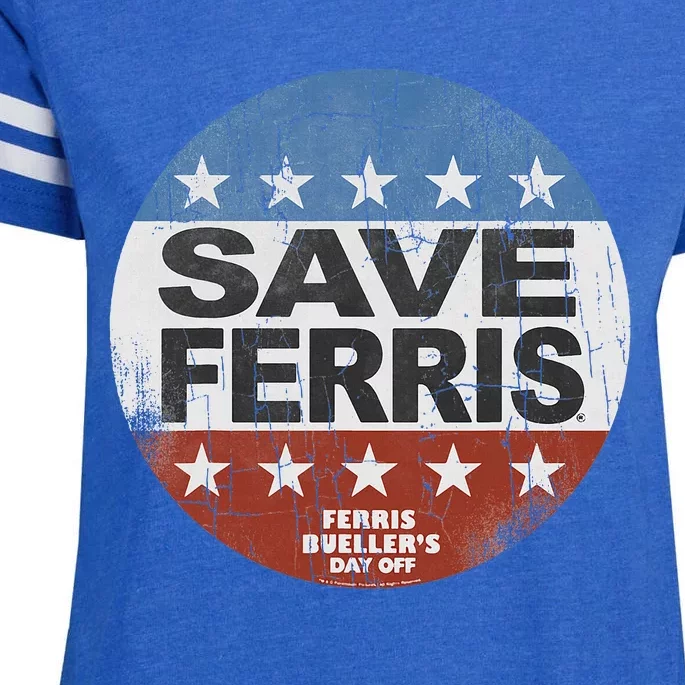 F.E.R.R.I.S B...U.E.L.L.E.R Day Off Save Ferris American Flag Enza Ladies Jersey Football T-Shirt