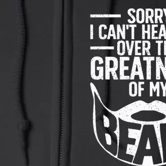 Funny Beard Design For Bearded Facial Hair Whisker Lover Full Zip Hoodie