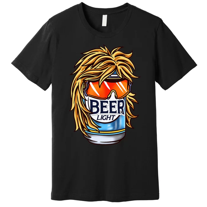 Funny Beer Drinking Funny Redneck Mullet Premium T-Shirt