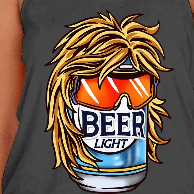 Funny Beer Drinking Funny Redneck Mullet Women's Knotted Racerback Tank