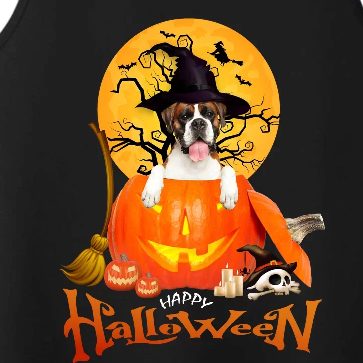 Funny Boxer Dog Spooky Halloween Performance Tank