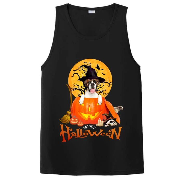 Funny Boxer Dog Spooky Halloween Performance Tank