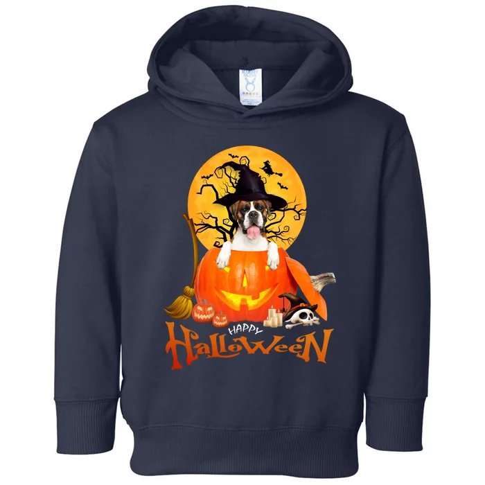 Funny Boxer Dog Spooky Halloween Toddler Hoodie