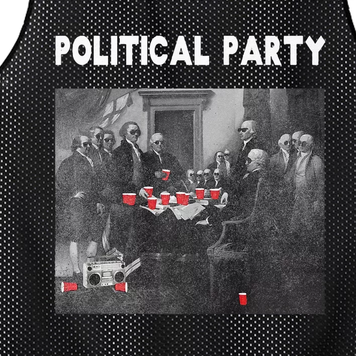 Funny Beer Drinking Founding Fathers Political Party Gift Mesh Reversible Basketball Jersey Tank