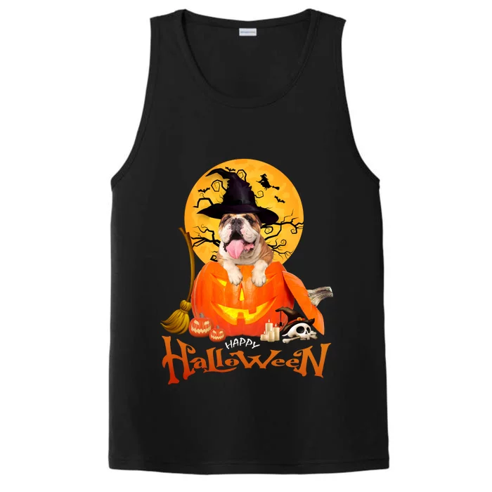 Funny Bulldog Dog Spooky Halloween Performance Tank