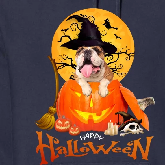 Funny Bulldog Dog Spooky Halloween Premium Hoodie