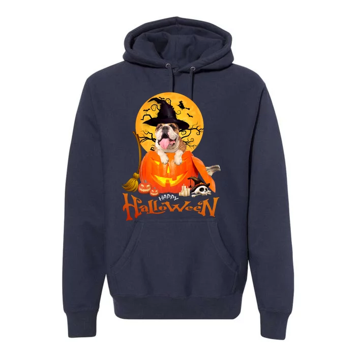 Funny Bulldog Dog Spooky Halloween Premium Hoodie