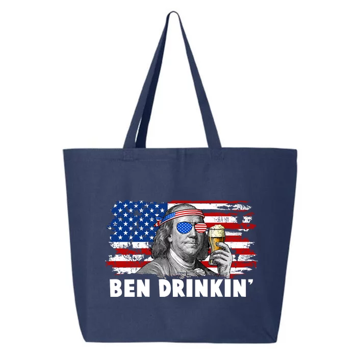 Funny Ben Drinkin USA American Flag 25L Jumbo Tote