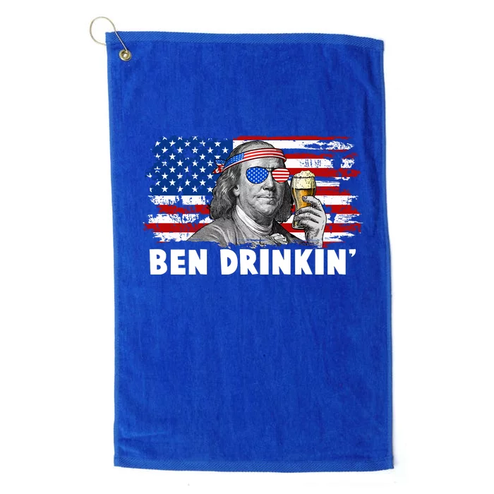 Funny Ben Drinkin USA American Flag Platinum Collection Golf Towel