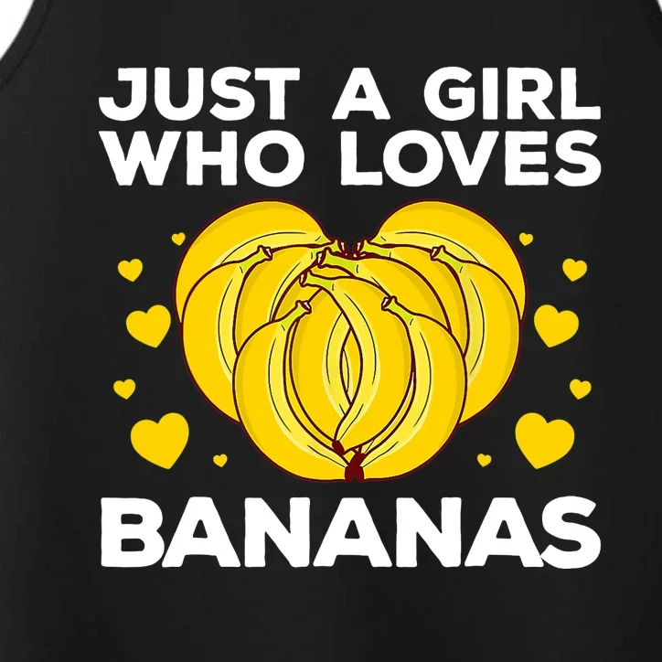 Funny Banana Design Wo Girl Banana Fruit Lovers Performance Tank