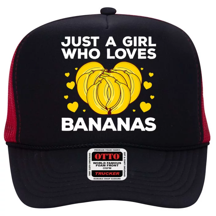 Funny Banana Design Wo Girl Banana Fruit Lovers High Crown Mesh Trucker Hat