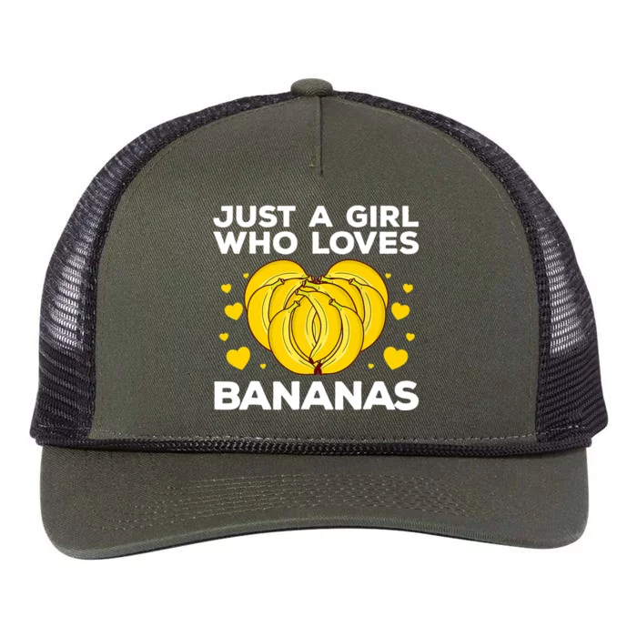 Funny Banana Design Wo Girl Banana Fruit Lovers Retro Rope Trucker Hat Cap