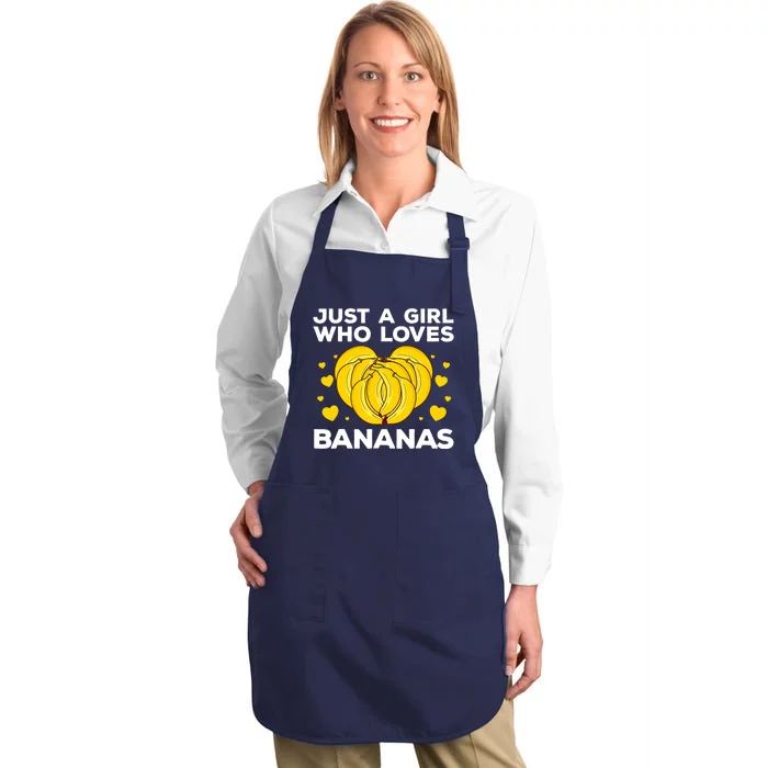 Funny Banana Design Wo Girl Banana Fruit Lovers Full-Length Apron With Pocket