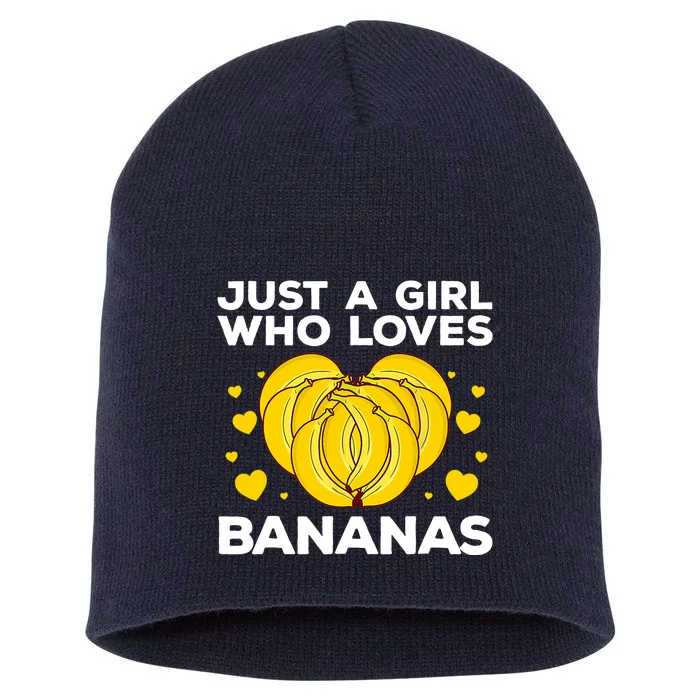 Funny Banana Design Wo Girl Banana Fruit Lovers Short Acrylic Beanie