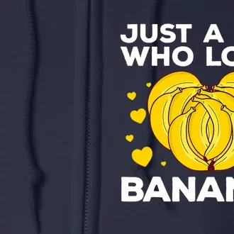 Funny Banana Design Wo Girl Banana Fruit Lovers Full Zip Hoodie