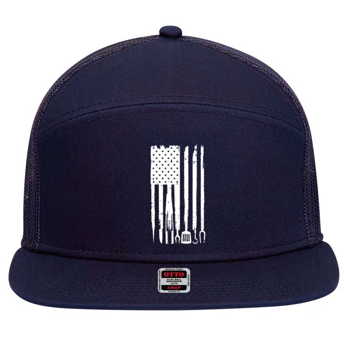 Funny Bbq Design For Fans Of Grilling 7 Panel Mesh Trucker Snapback Hat