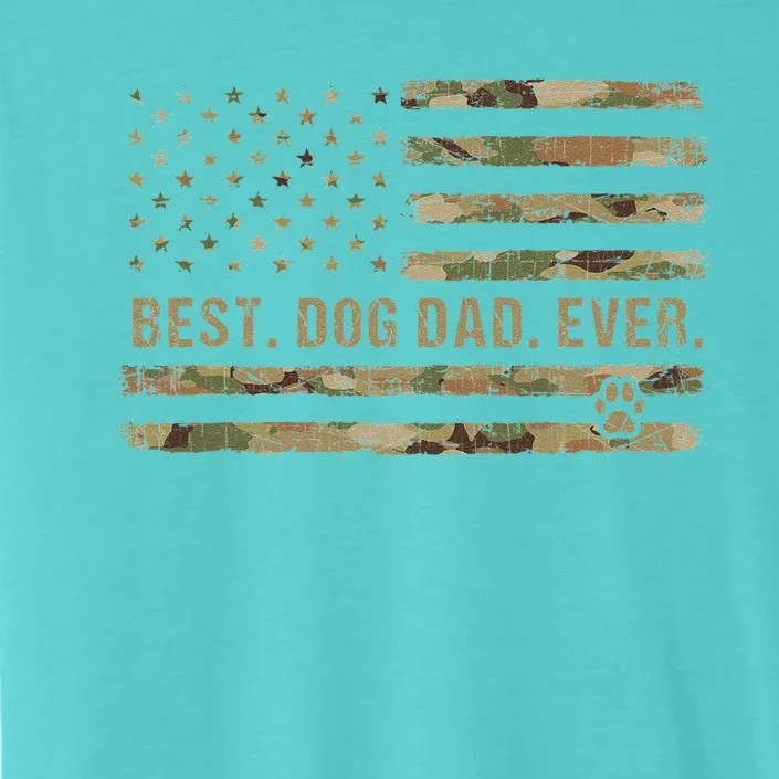 Funny Best Dog Dad Ever American Flag Fathers Day Camouflage ChromaSoft Performance T-Shirt