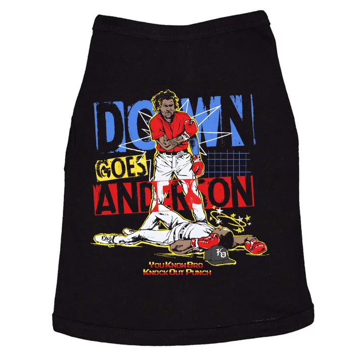 FUNNY BASEBALL DOWN GOES ANDERSON Trending Design Doggie Tank