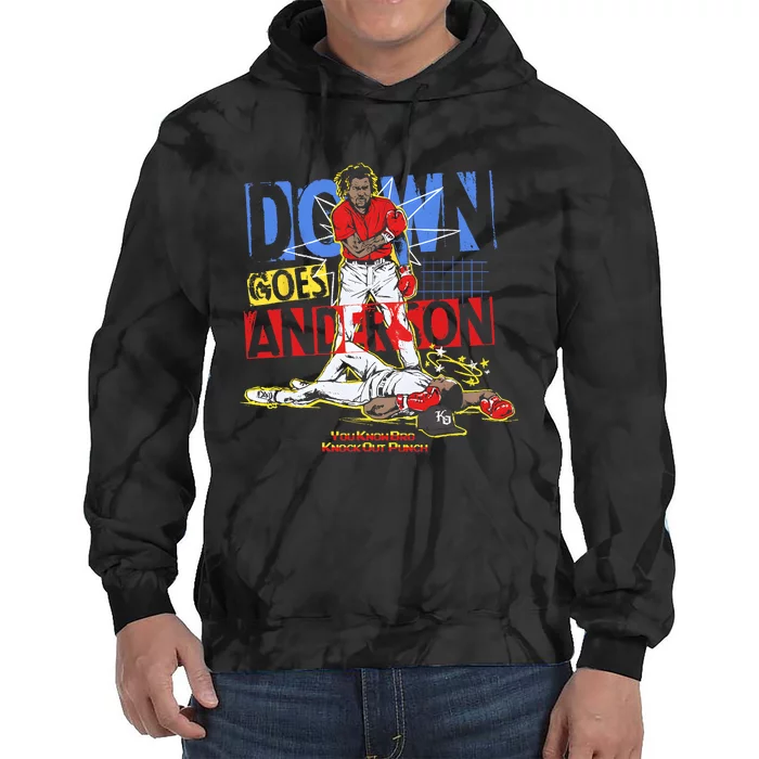 FUNNY BASEBALL DOWN GOES ANDERSON Trending Design Tie Dye Hoodie